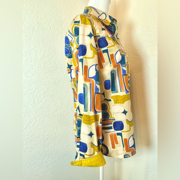 J. MCLAUGHLIN Women’s LG Cotton Long sleeve Button-Up Top Blouse - Picture 4 of 8